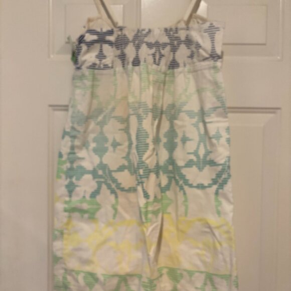Womens Roxy size M sundress white with blue and green preloved #128 - Picture 2 of 2